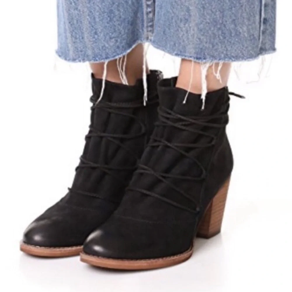 SAM EDELMAN Millard Leather LacedUp Suede Boots Sz 6M